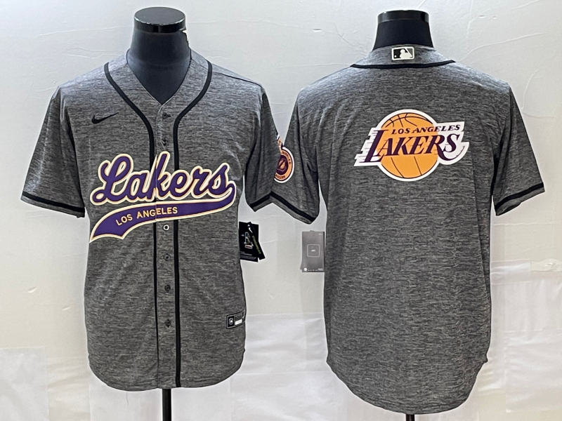 Nike 2023 Men Los Angeles Lakers blank Grey NBA Jersey 2024112007->los angeles lakers->NBA Jersey
